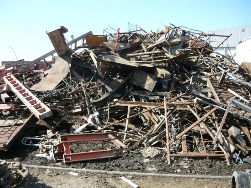 Sorted construction scrap ready for pickup